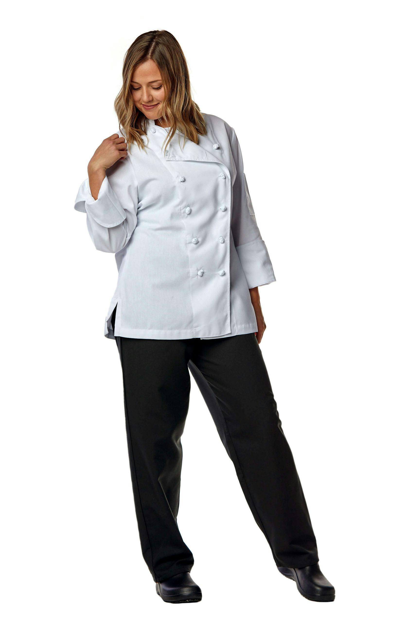 Female Knot Button Chef Coat Female Knot Button Chef Coat