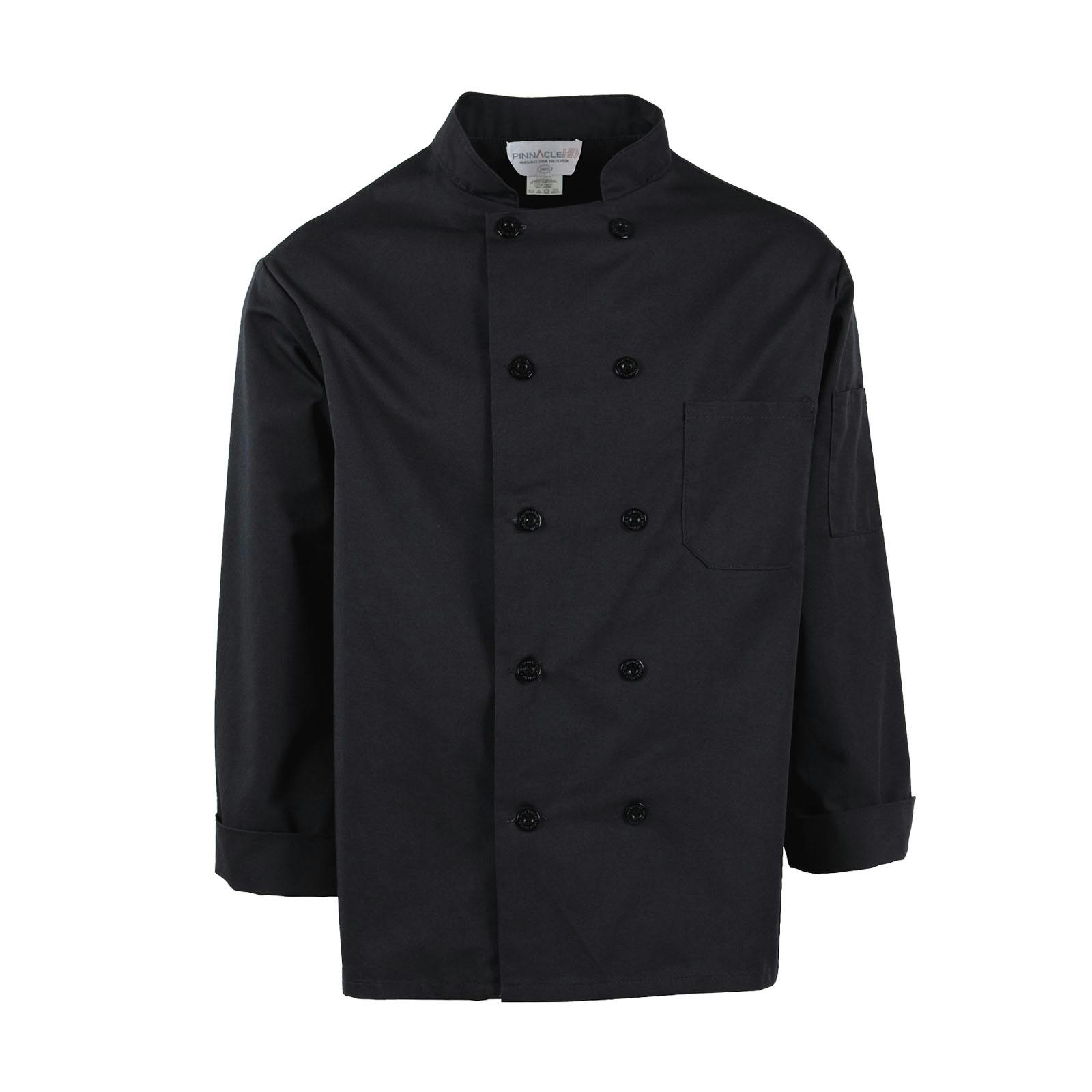 Pinnacle Black Long Sleeve Chef Coat