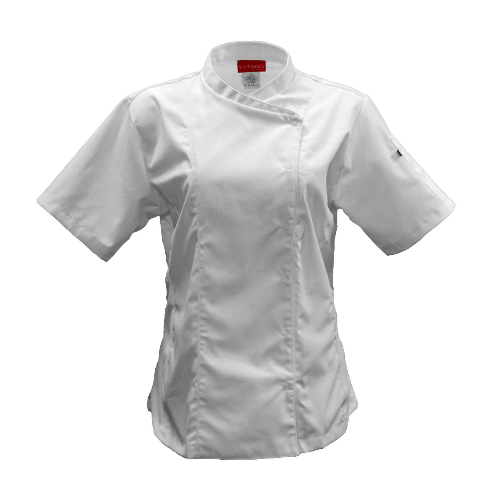 Pinnacle Women’s Crossover Collar Short Sleeve Chef Coat Pinnacle Women’s Crossover Collar Short Sleeve Chef Coat
