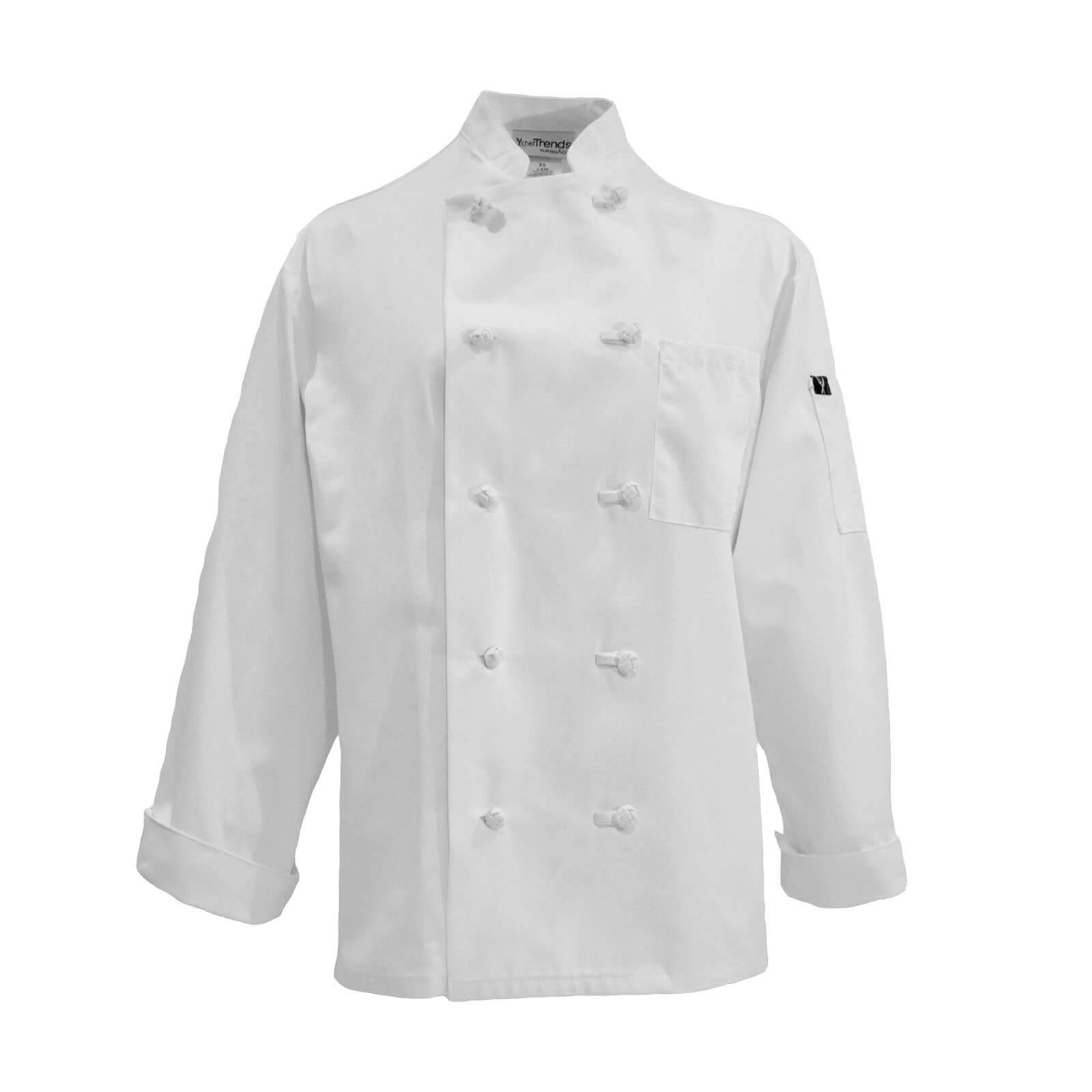 Pinnacle Long-Sleeve Chef Coat 10 Knot Buttons