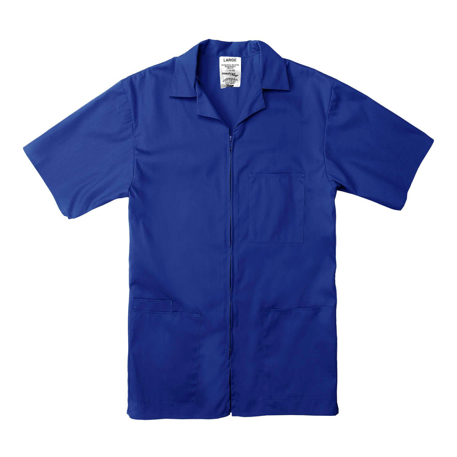 Pinnacle Professional Zip-Front Shirt, 65/35 Poplin